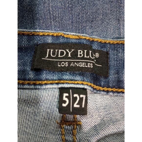 Judy Blue Jeans Womens 5 27 Blue Distressed Relaxed Fit‎ Mid Rise Stretch Denim - Picture 5 of 8